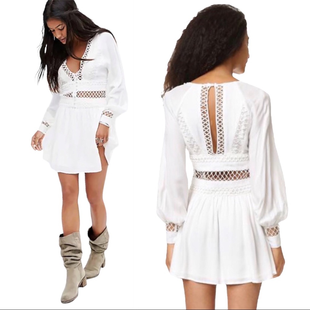 Free People White Crochet Trim Dress - Picture 9 of 16